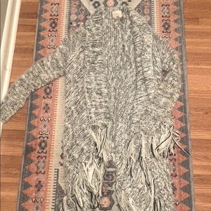 Cozy Fringe Sweater Cardigan - Small/Medium